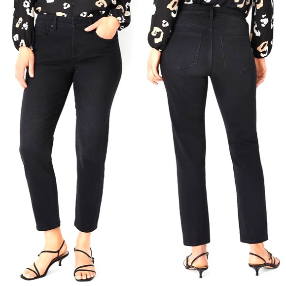Ann Taylor Sculpting Pocket Tapered Jeans Women’s Size 4 Mid Rise Faded Black - Picture 1 of 8